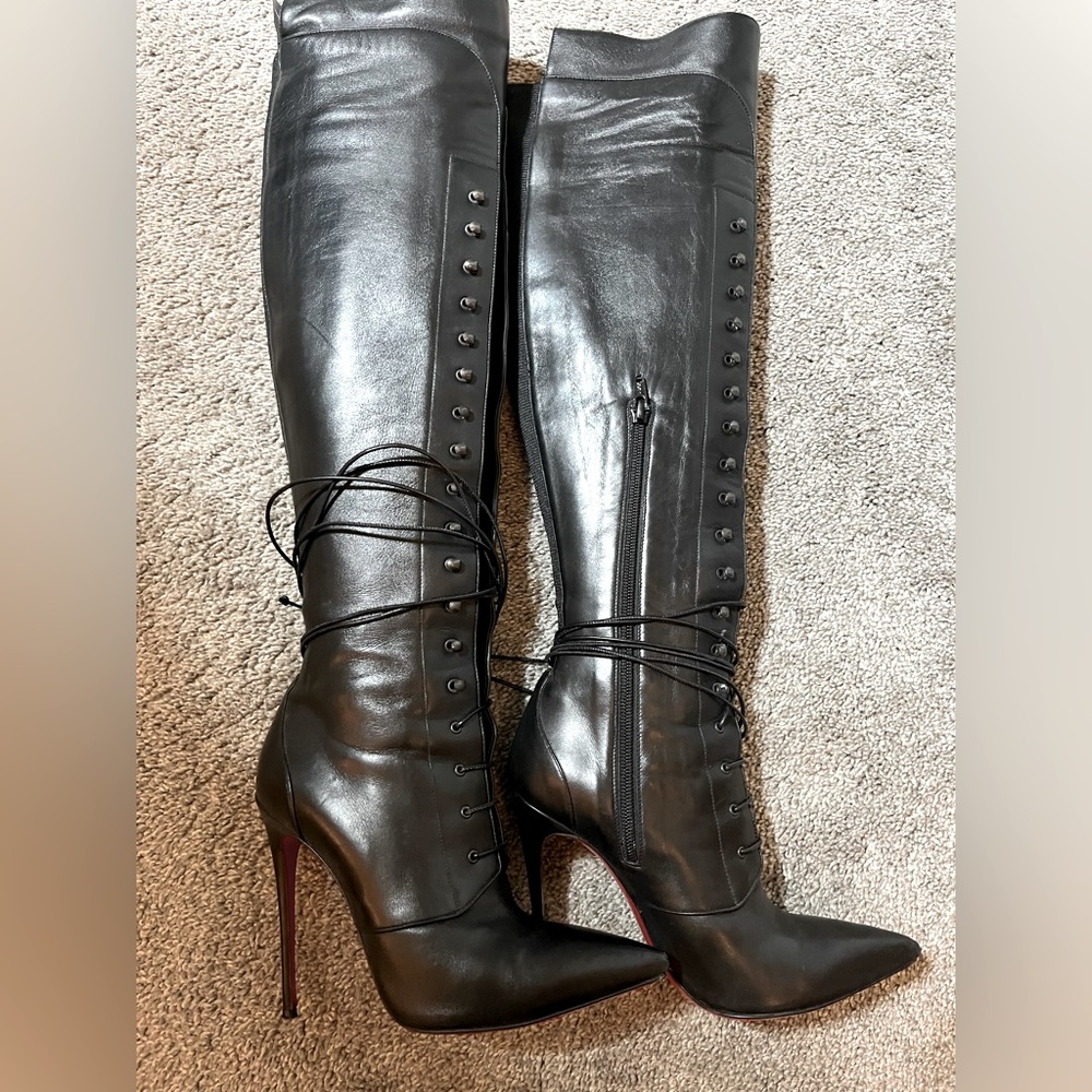 Christian Louboutin black leather boots size 36.5